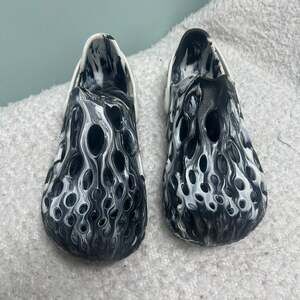 Merrell Hydro Moc Womens Flat Sandals 7 Black White Slip-on Casual Walking Shoes